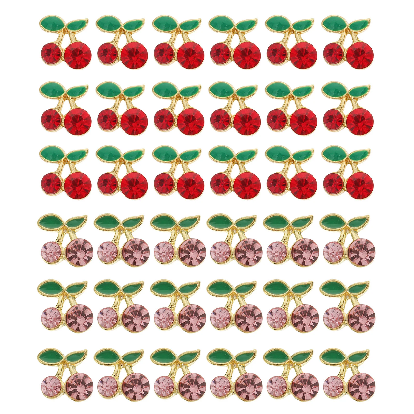 

36 Pcs Cherry Nail Charms Manicure Cherry Decorations Nail Ornaments