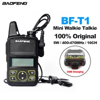 BAOFENG BF-T1 Original Mini Walkie Talkie T1 Small Portable Two Way Radios 5W UHF 400-470MHz 1500mAh FM Radios Waiter Interphone 1