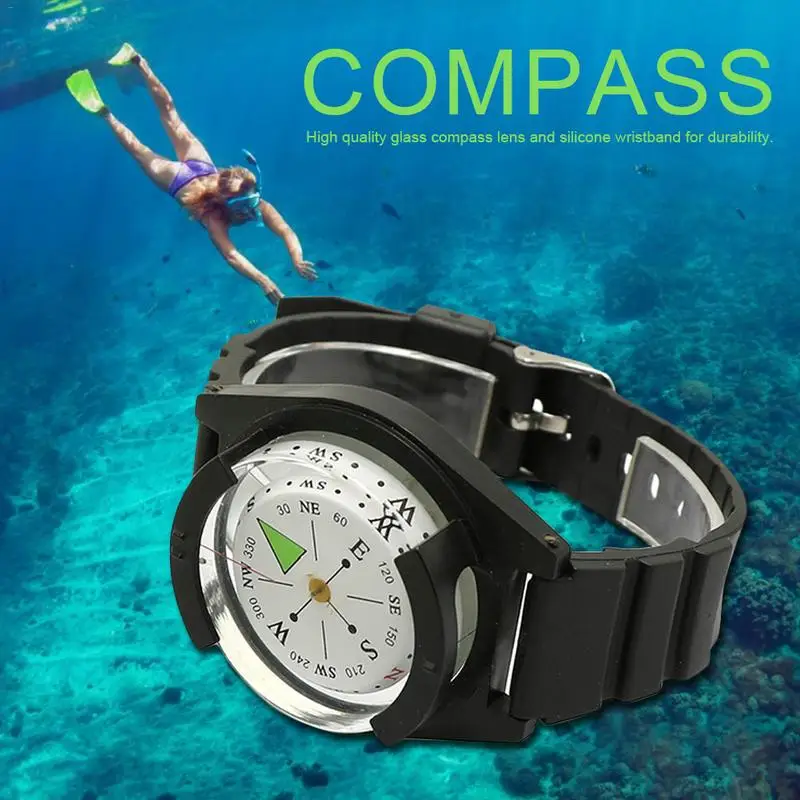 Waterproof Wrist Compass for Outdoor Hiking Camping Diving High Precision Professional Wrist Diving Compass 50 M/164FT waterproof compass,navigation compass,portable compass,survival compass
