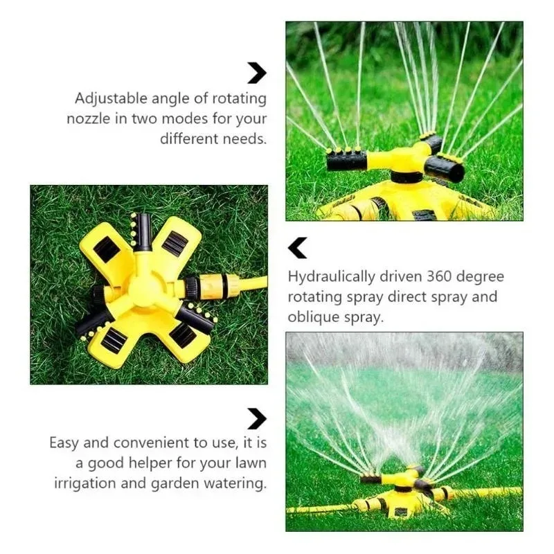 360 Degree Automatic Rotating Three-way Sprinkler Head Irrigation Rotating Sprinkler Series Watering Plants Gardening garden sprinkler plants irrigation kits plant waterer irrigation sprinklers garden irrigation nozzle drip irrigation sprinklers