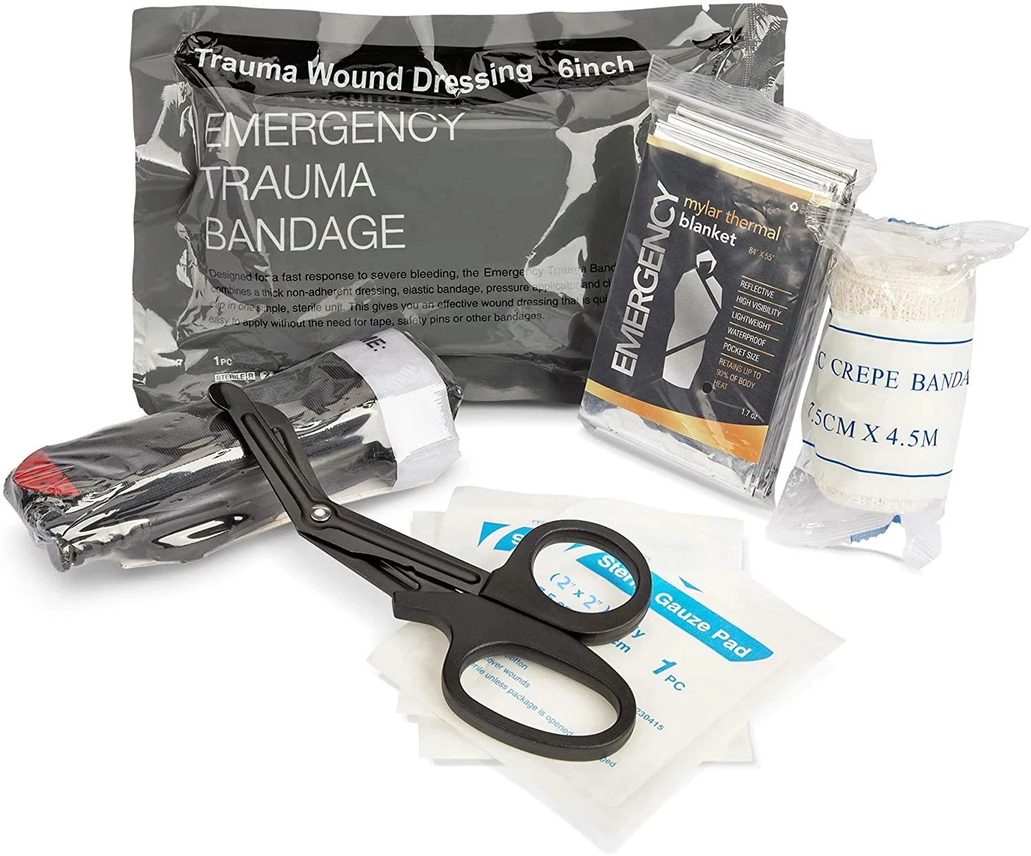 

Survival Medical Pack Includes Tourniquet Kit, Israeli Bandage, Trauma Shears,Sterile Gauze Pads, Emergency Blanket Gift for Men