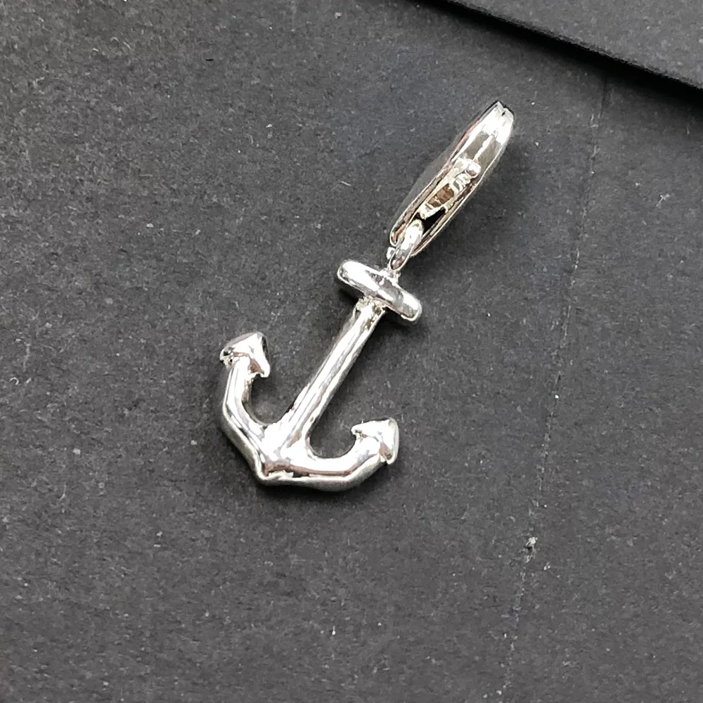 Anker-Anhänger, baumelnd, für Damen und Herren, 925er-Sterlingsilber, glücklicher Modeschmuck, Accessoires, Party, trendiges Geschenk – Detail 5