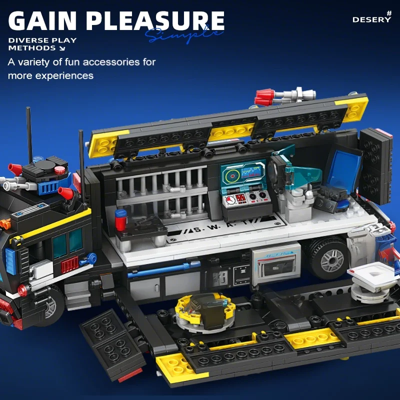 Giant 2in1 Transforming Police Car Building Blocks Set City Construction Bricks