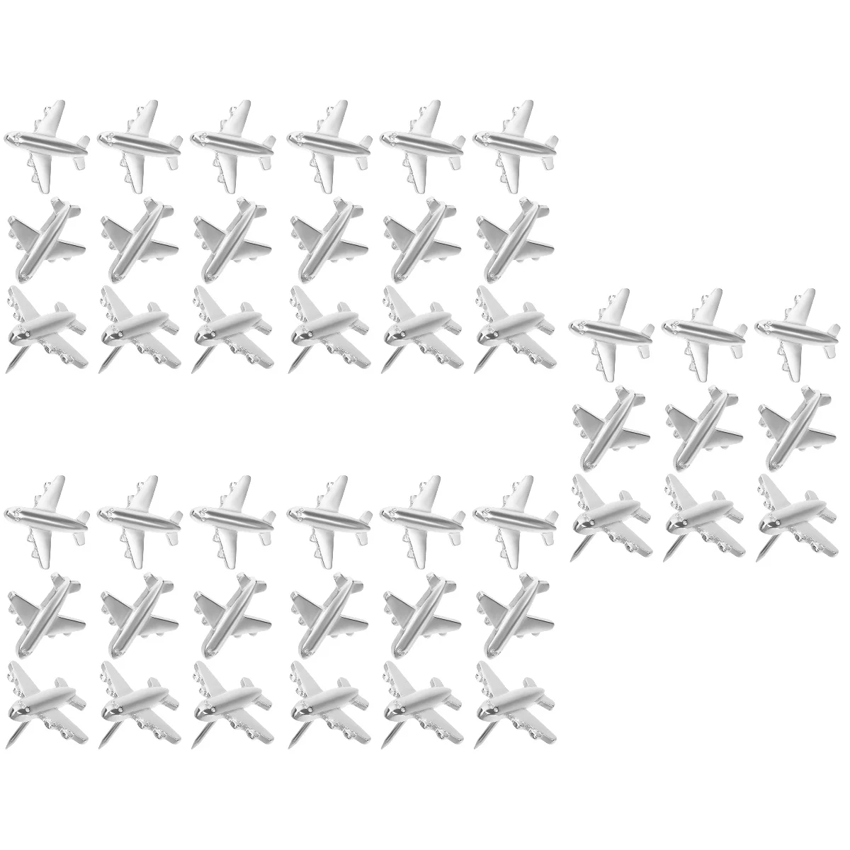 

Amosfun Airplane Decor Office Decor 60Pcs Metal Push Pin Airpane Shaped Pushpins Thumbtacks Office Home Bulletin Board Corkboard