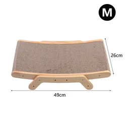 Deluxe Wooden Frame Cat Scratcher & Reversible Scratching Bed 5-in-1 Toy Set (Medium Scratcher Bed)