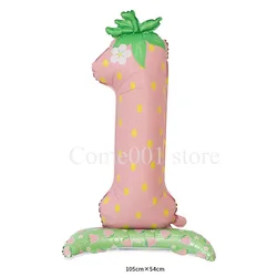 Matte Cream Strawberry Balloon Decor for Baby Shower and First Birthday Party (Strawberry No.1 Pink)