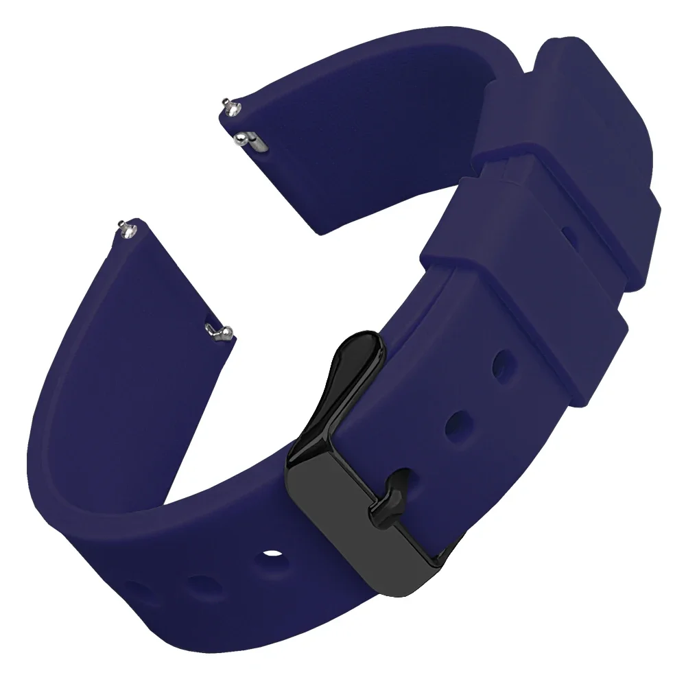 Durable Quick Release Silicone Sports Watchband with Polished Buckle