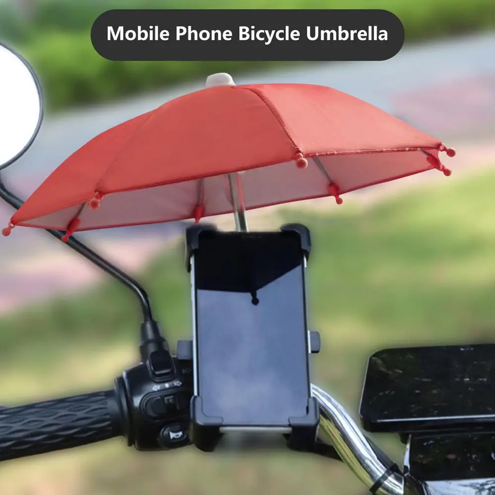 Polyester Waterproof Cycling Phone Parasol Mini Umbrella Bicycle Phone Holder Motorcycle Holder Sunshade Umbrella