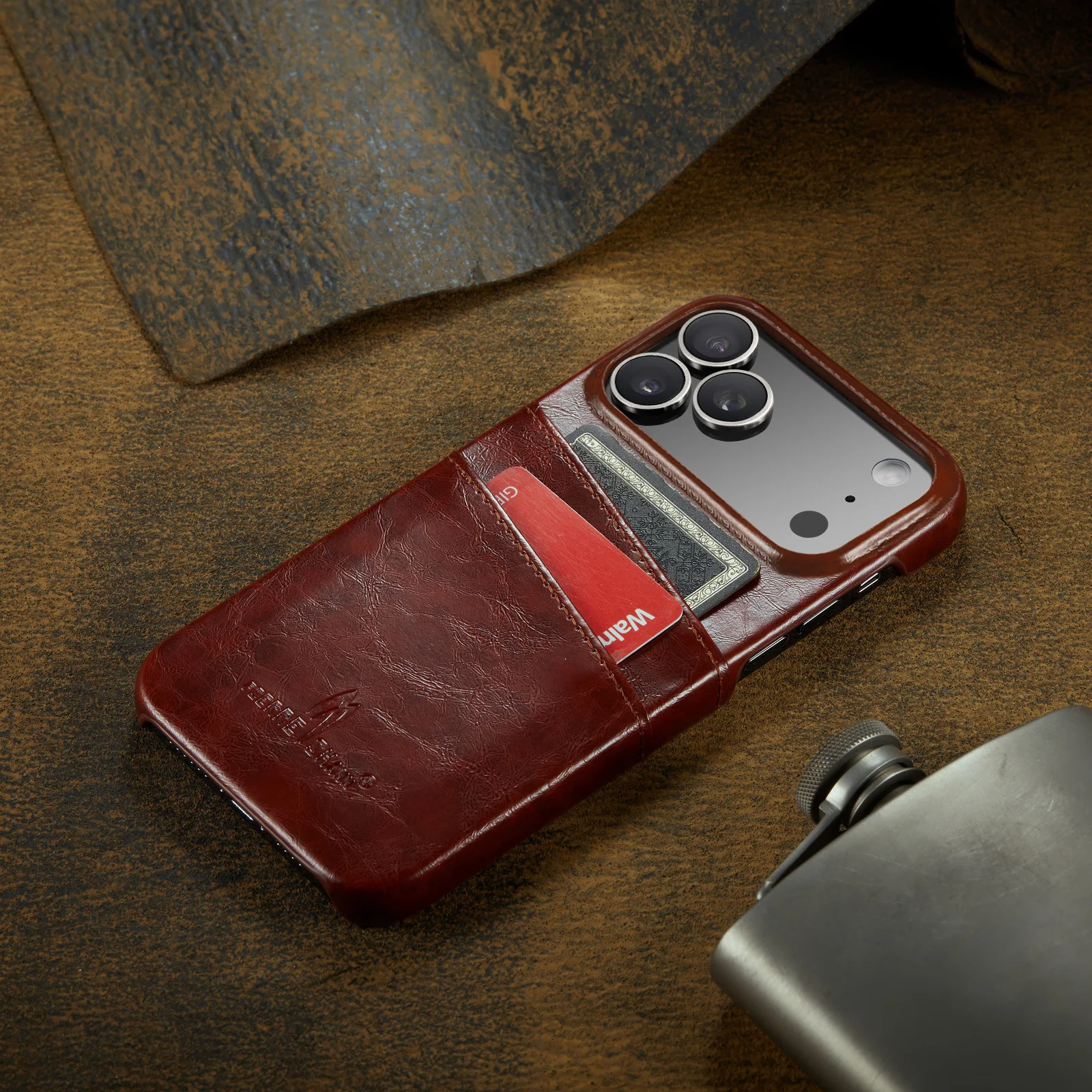 Luxurious Leather Wallet Phone Case with Card Slots and Shockproof Protective Cover