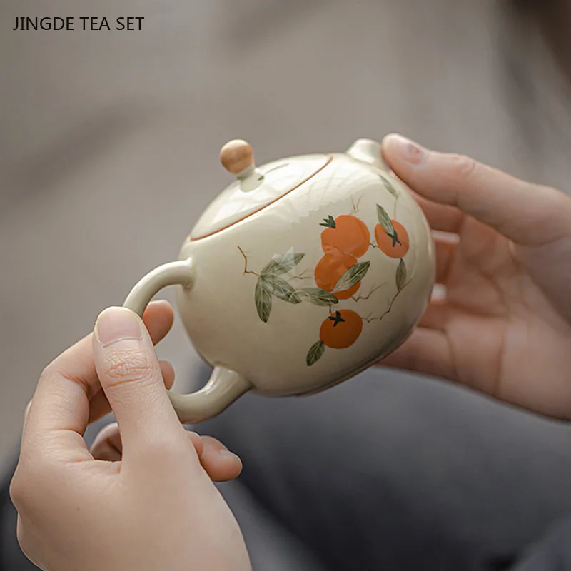 200ml Exquisite Ceramic Teapot Handmade Beauty Xishi Kettle Home Ceramic Tea Infuser Custom Chinese Tea Accessories