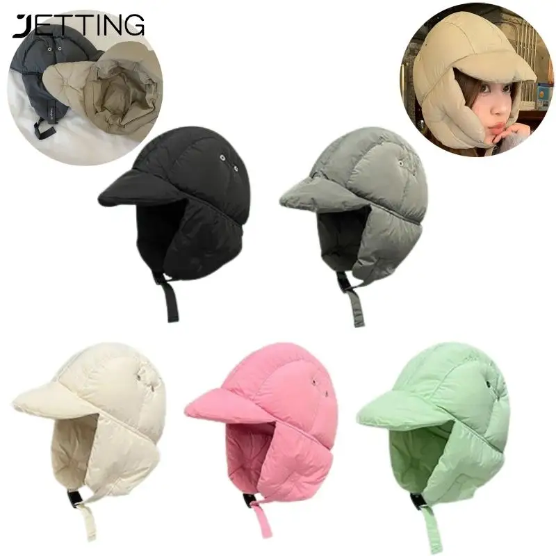 

Winter New Padded Bomber Hats for Men and Women Outdoor Windproof Cycling Cap Women's Thermal Pullover Trapper Hat Ski Pilot Cap