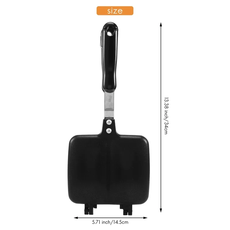 Bread and Toast Breakfast Maker, Toasted Sandwich Maker, Hot Sandwich Pan, Non-Stick Aluminum Removable Flip-Flop Skillet