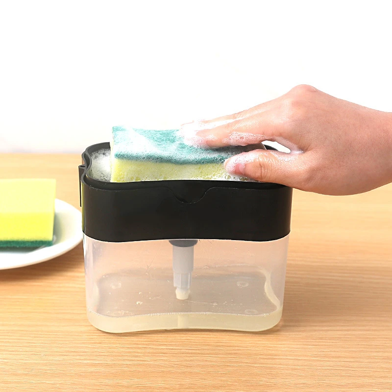 Soap Dispenser Dish Soap Dispenser for Kitchen Liquid Soap Dispenser with Sponge Holder Sponge Caddy Pump Manual Pump