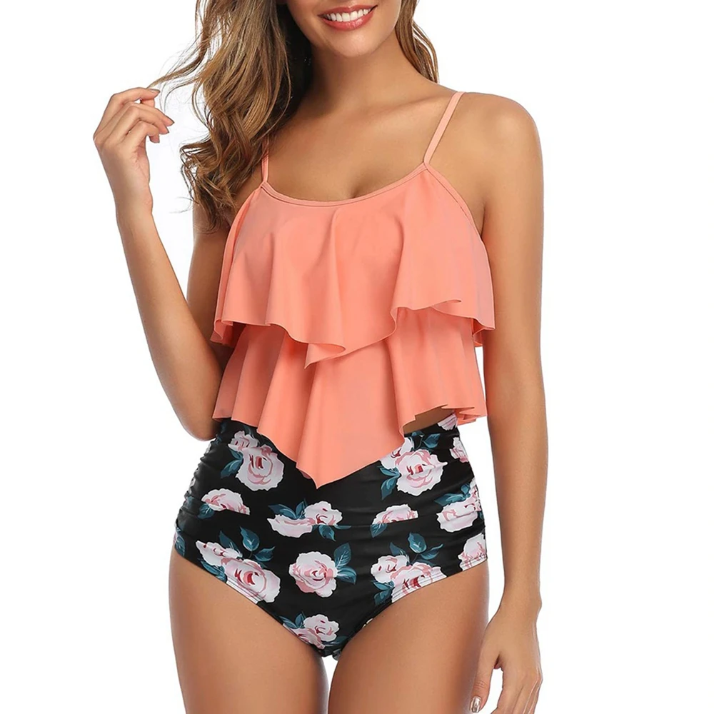 Bikini Set Women Swimwear High Waisted Two Pieces Swimsuit 8 Colors