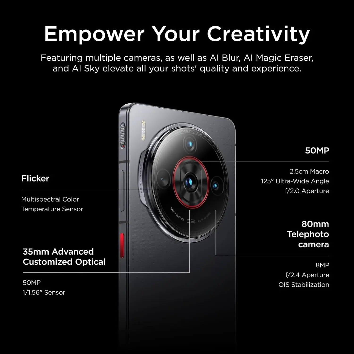 Nubia Z60S Pro Global Version 5G Smartphone Snapdragon 8 Gen 2 MyOS 14.0 120Hz 6.78-inch AMOLED Screen 50M+50M+8M 5100mAh NFC 4