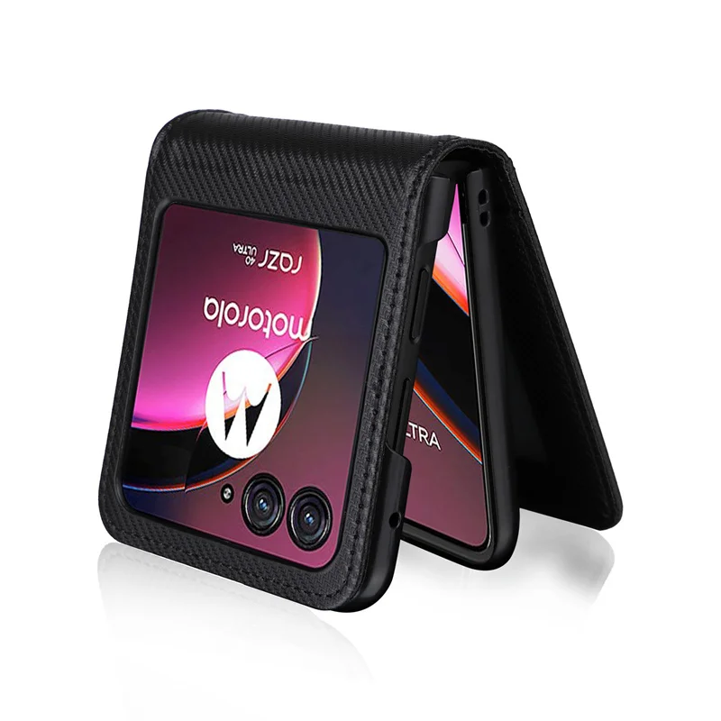 Carbon Fiber Wallet Leather Flip Case with Multi-Card Slots - Premium Phone Cover