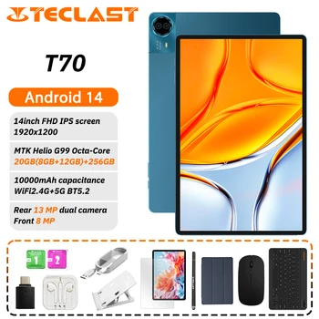 Teclast T70 Tablet – 14" FHD IPS, MTK G99 Octa-Core, 8GB RAM, 256GB ROM, Android 14, WiFi 5G, 10000mAh, 13MP+8MP, 4G Dual SIM 1