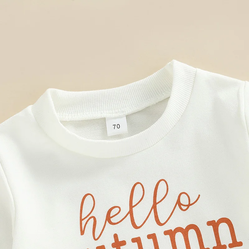FOCUSNORM 0-3Y Autumn Baby Girls Boys Cute Sweatshirt Outwear Letter Printing Long Sleeve Pullover Tops