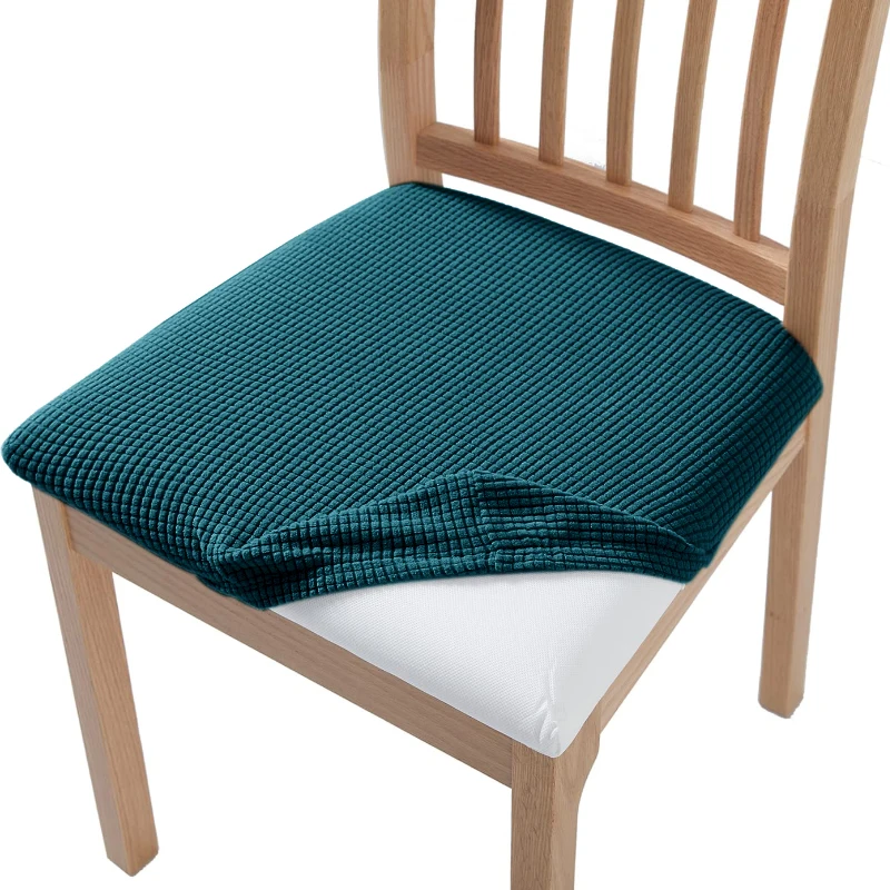 Stretch Jacquard Upholstered Dining Chair Seat Protector Slipcovers