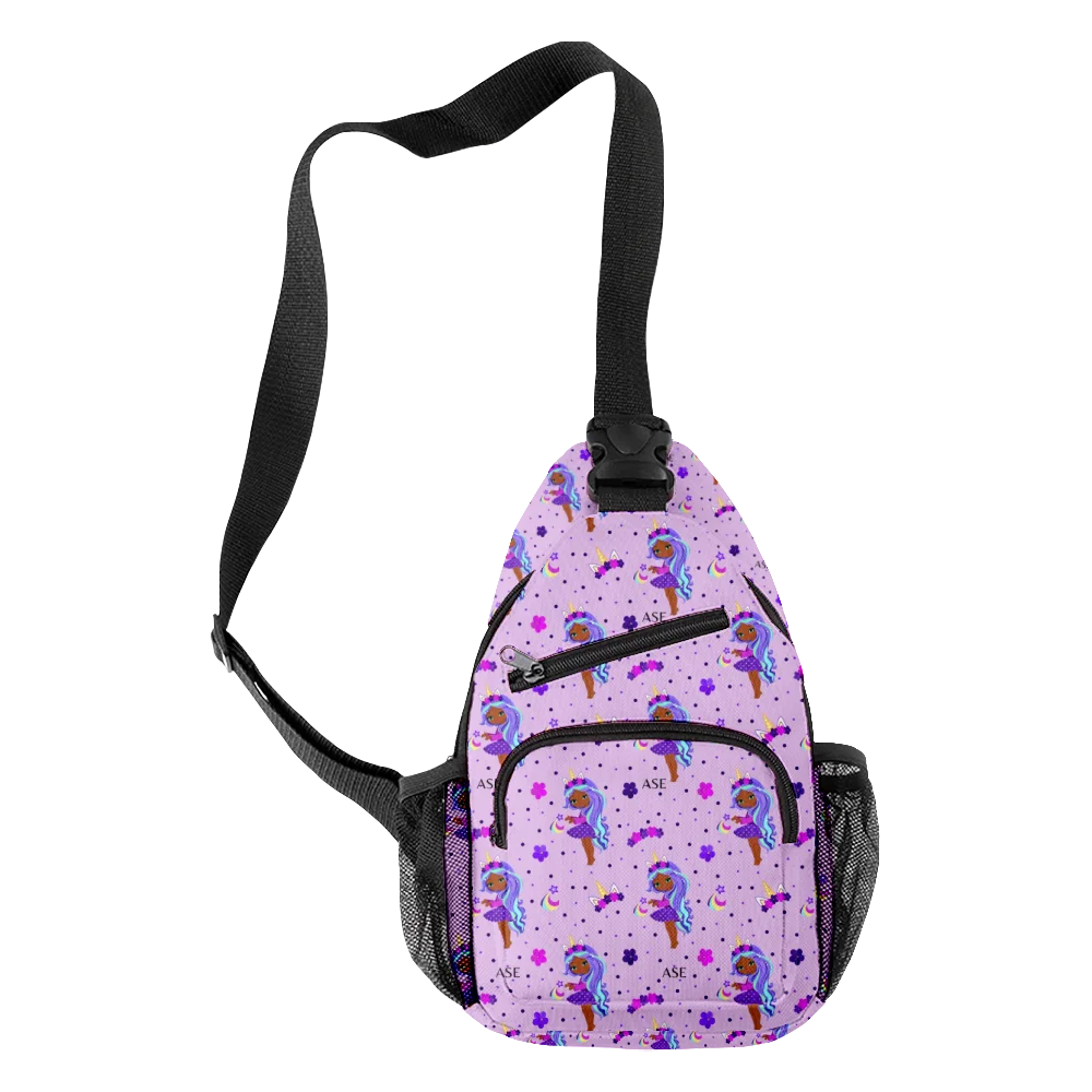 Popular Youthful African Girls Boys/Girls 3D Print Chest Bags Oxford Waterproof Sports Crossbody Travel Bag Shoulder Bags