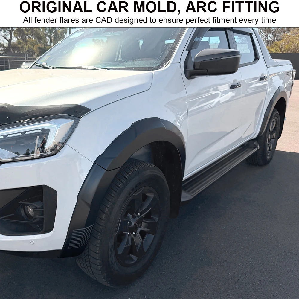 이즈즈 D-Max Dmax 2024 2025 2026 더블캡 OEM 스타일 휠 아치 확장 펜더 플레어 머드가드 무광 블랙 자동차 액세서리