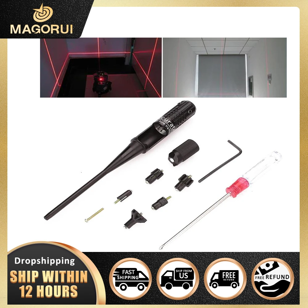Magorui Laser Pointert Red Laser Dot Bore sighter Kits Caliber