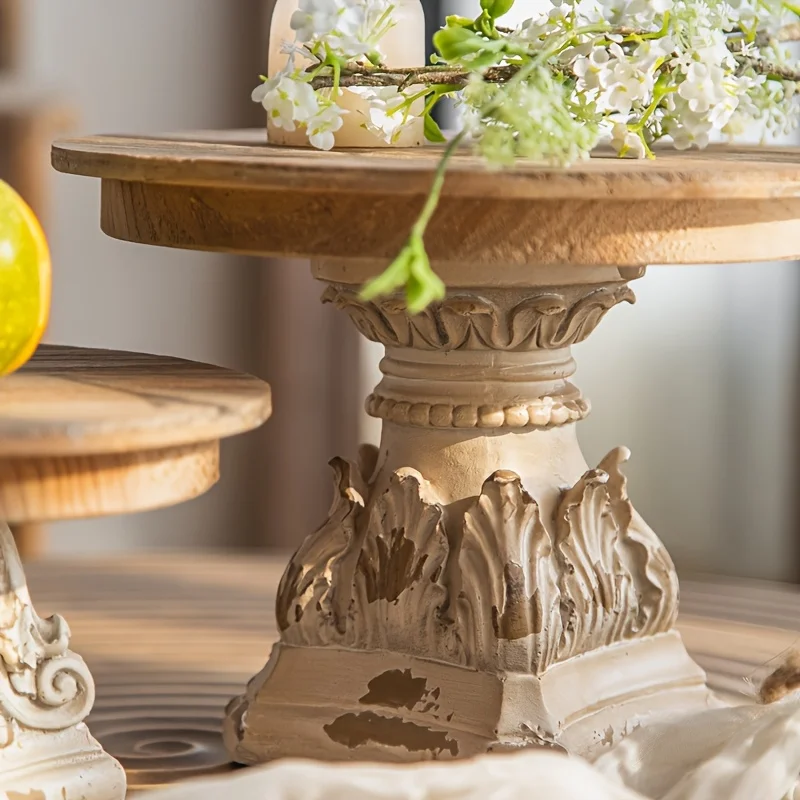 French Pedestal Plate Wooden Tray 4