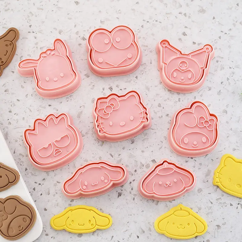 

Hello Kitty Cartoon Cookie Cutter Set Sanrio Cute Figure Kuromi Cinnamoroll Modeling Dessert Mold Kitchen Supplies Tools