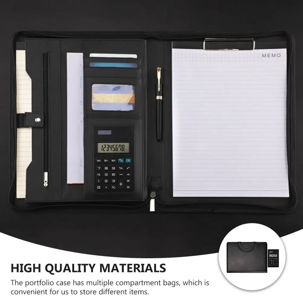 임원용 비즈니스 포트폴리오 바인더 미니멀리스트 문서 홀더 (회의, 면접, 교실, 여행, 사무용품)