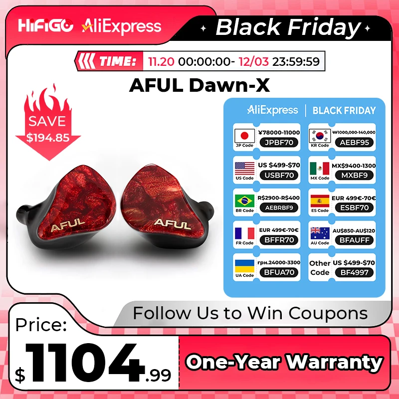 AFUL DAWN-X フラッグシップイヤホン 1DD+8BA+4EST+1BC ハイブリッド
