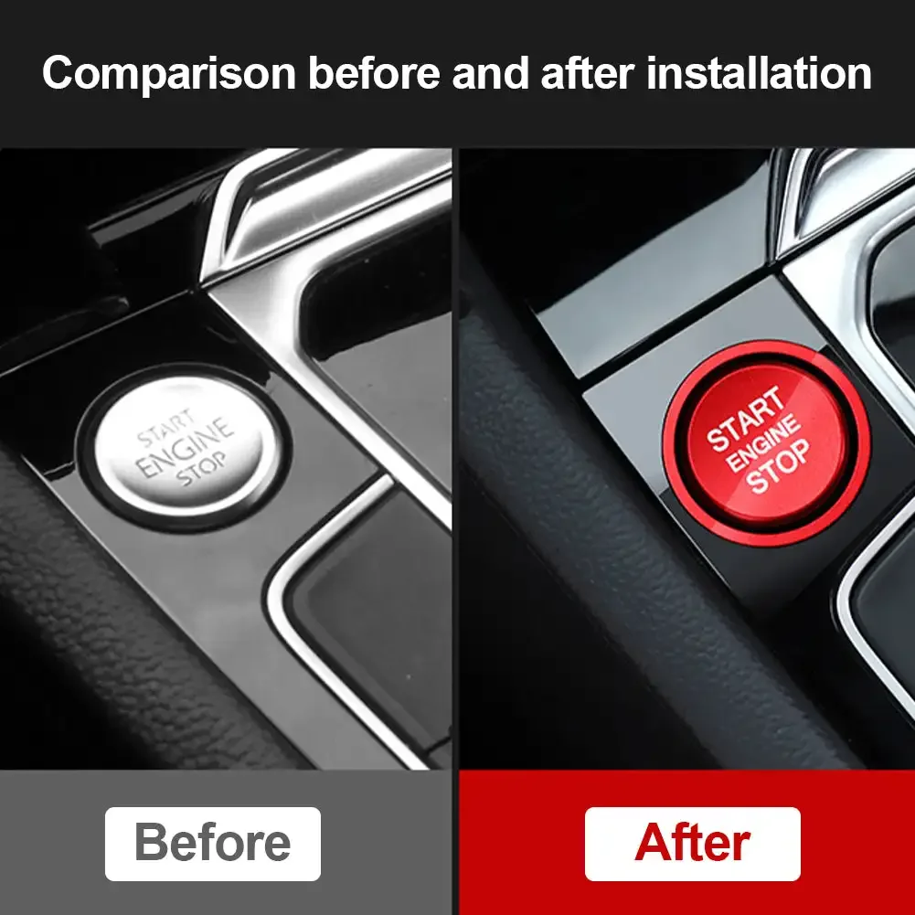 Car Engine Start Button Ignition Key Ring Cover Trim For VW Models