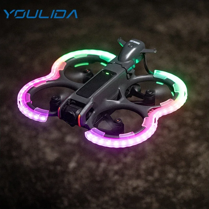 Drone Accessories Avata 2 LED Propeller Guard Protective Bumper Luminous Light Anti-collision Ring for DJI Avata 2