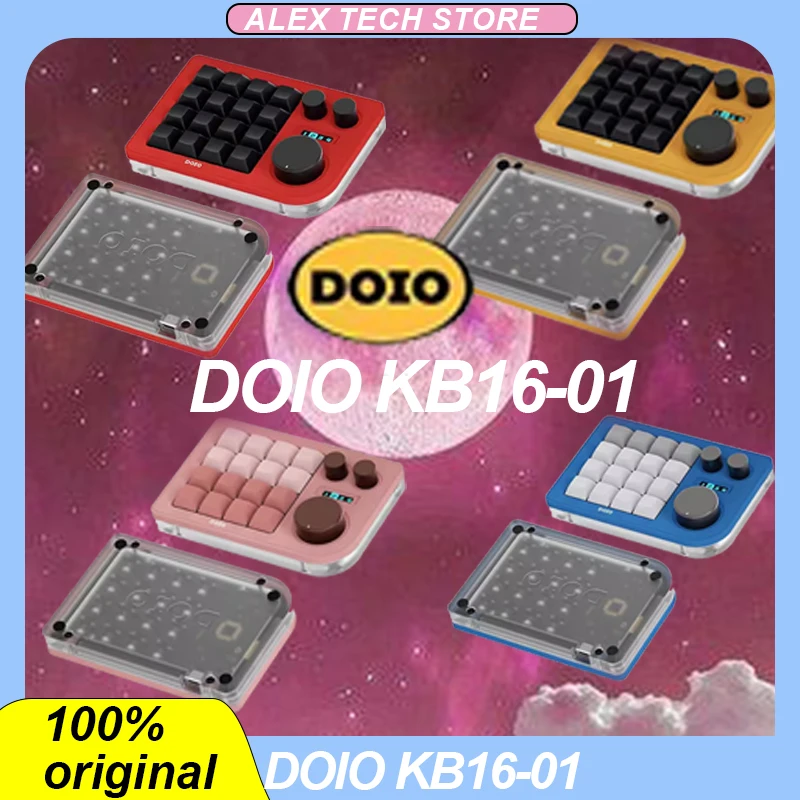 

Doio Kb16-01 Mini Mechanical Keyboard Dual Mode Bluetooth Wireless Three Knobs Customized Screen 16 Keys Hot Swap Pc Accessory