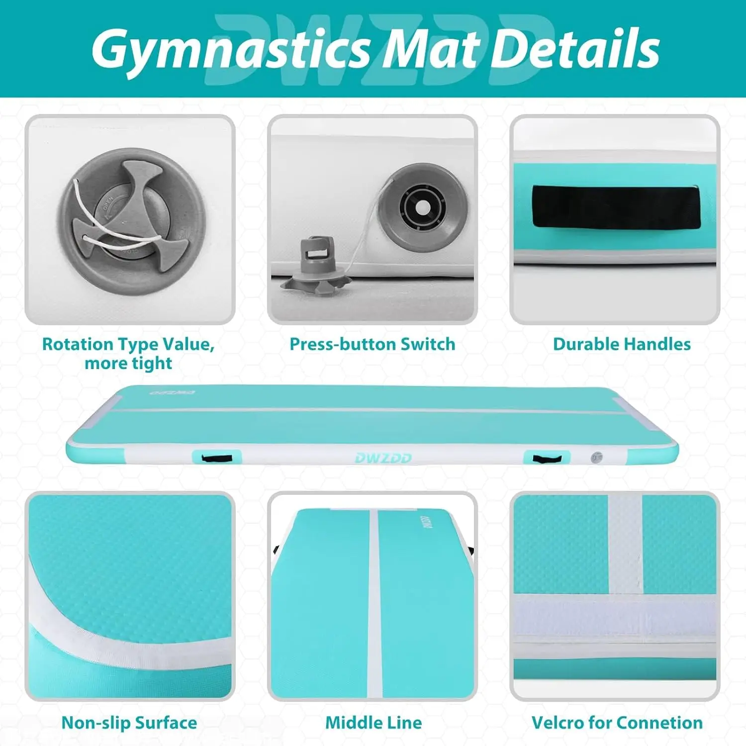 Gymnastics Air Mat 10ft/13ft/16ft/20ft Tumbling Mat Inflatable Gymnastics Tumble Track for Home