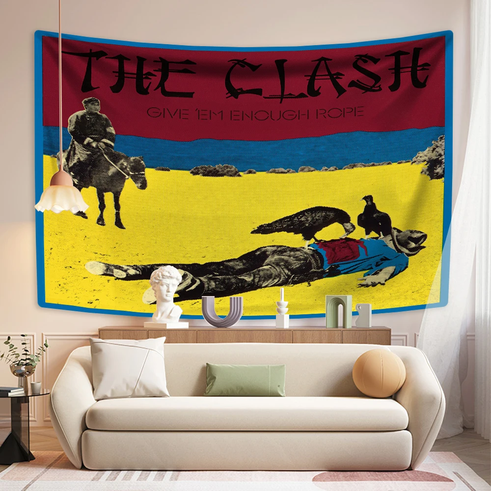 Music Tapestry Rock And Roll Heavy Metal The Clashs Wall Hanging Bedroom Decoration Large Fabric Dorm Backdrop Concert Decor tapestry decorations