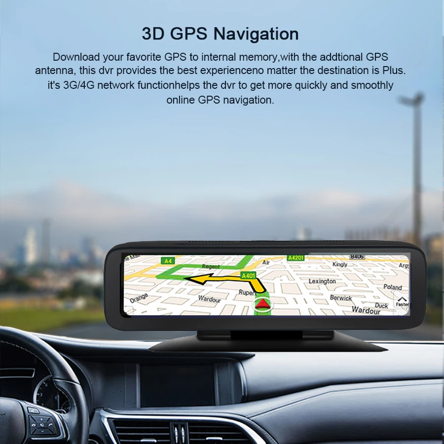 12 inch Car Camera 360&deg; Panoramic WiFi Dash Cam 4 Cameras rear mirror Video Recorder Android 4G ADAS Bluetooth GPS Navigation