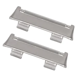 Premium Metal Connector Adapter Set for Smartwatch Bands - 2-Pack (Silver-2pc)