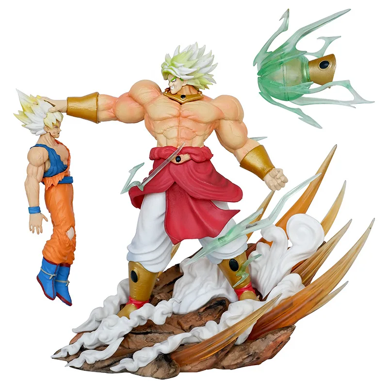 

Dragon Ball Broli Vs Son Goku Anime Figure Two Hands Interchangeable Super Saiyan Toy 18cm Pvc Desktop Decoration Gift