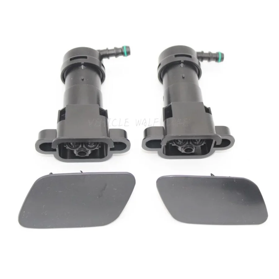 Car Headlight Washer Nozzle Cover Front Headlight Washer Lift Cylinder Spray Nozzle Jet + Cover Cap For Audi A4 B6 Avant 2000-2005 Car-styling