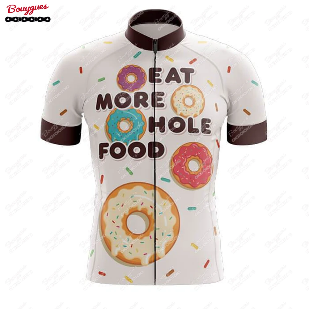 thumbnail image 1 of Maillot de ciclismo Donut Give Up para hombre, manga corta, reflectante, para ciclismo de montaña, para descenso, equipo profesional, novedad de verano, 1 of 5