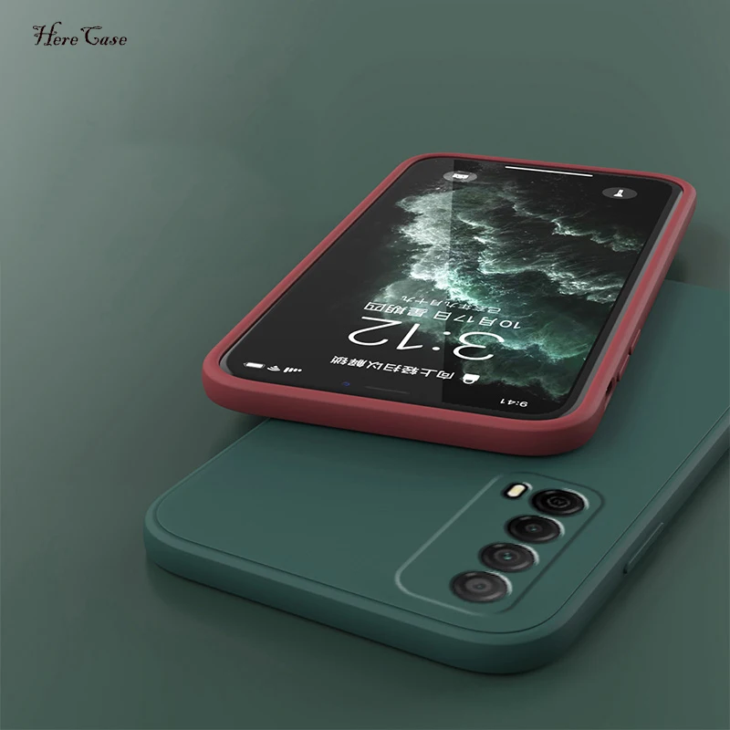 Square Liquid Silicone Shockproof Phone Back Cover - Soft and Durable Protection