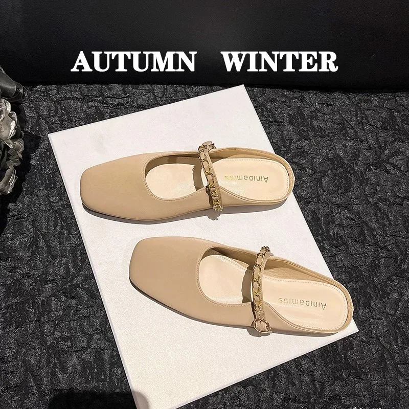 2025 Single shoes Thick Heel Shoes Elegant Classic Retro Square Toe Comfortable Soft Shallow Cut Low Heel Women's Shoes 5