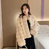 White Fur Coat for Women 2023 Autumn and Winter New Style Short Imitation Fur Plush Collarless Top Short Top Warm and Trend 2