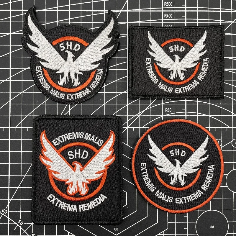 SHD The Division вышитые нашивки для одежды, стрельба, ролевая игра, тактическая повязка на руку крючок с крыльями & Loop Badge на рюкзак