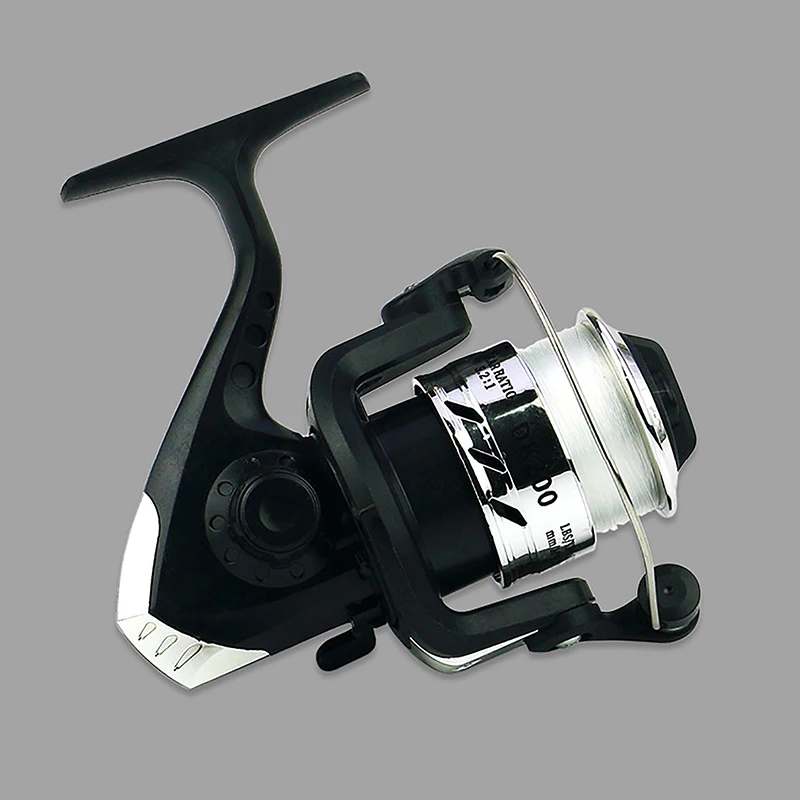 Folding Spinning Fishing Reel with 100m Fishing Line 5.1:1 Gear Ratio Portable Ultralight Fishing Reel, Size: Large, Gold