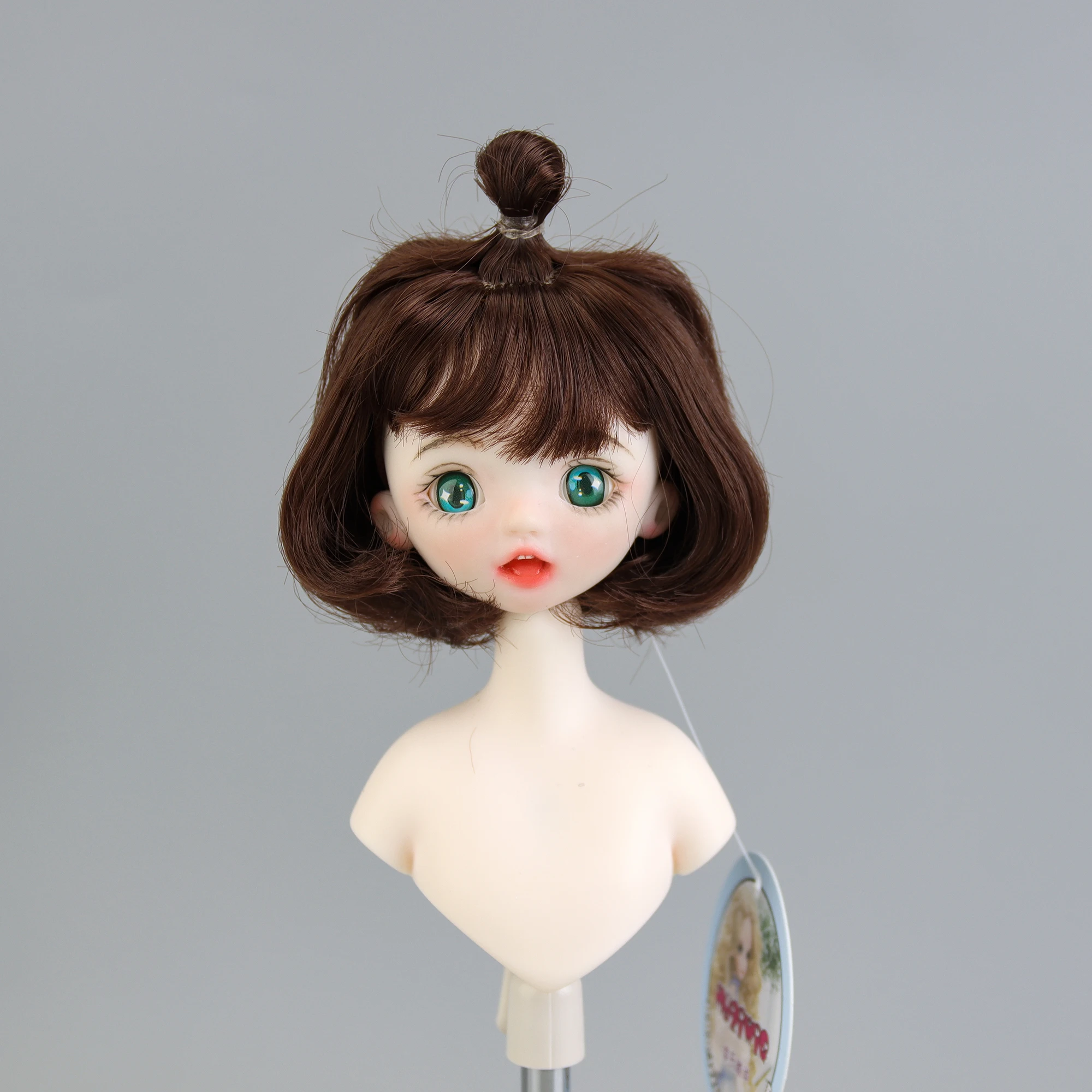 OB11 Doll Wig 1/8 BJD Long Curly Bangs Hair BOBO Head High Temperature Doll Accessories For DIY BJD/SD Dolls Gift For Girl long water wave none lace ginger orange high temperature wigs for women afro cosplay party daily synthetic hair wigs with bangs