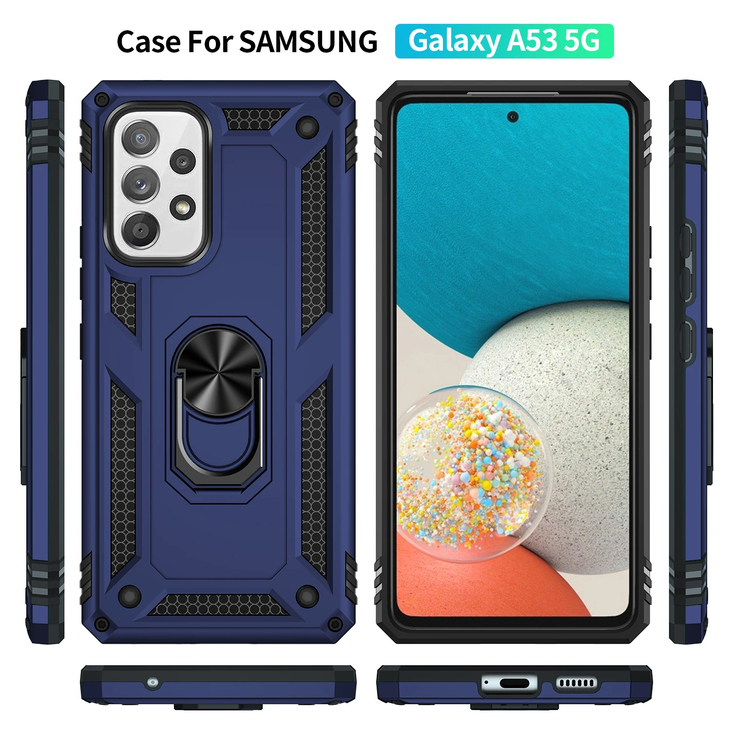 Custodia Porta Anello Per Samsung Galaxy A53 A 53 Sm-A5360 A536B A536E A536U Cover Antiurto Per Custodia Galaxy A53 Samsung A53 5G 2022