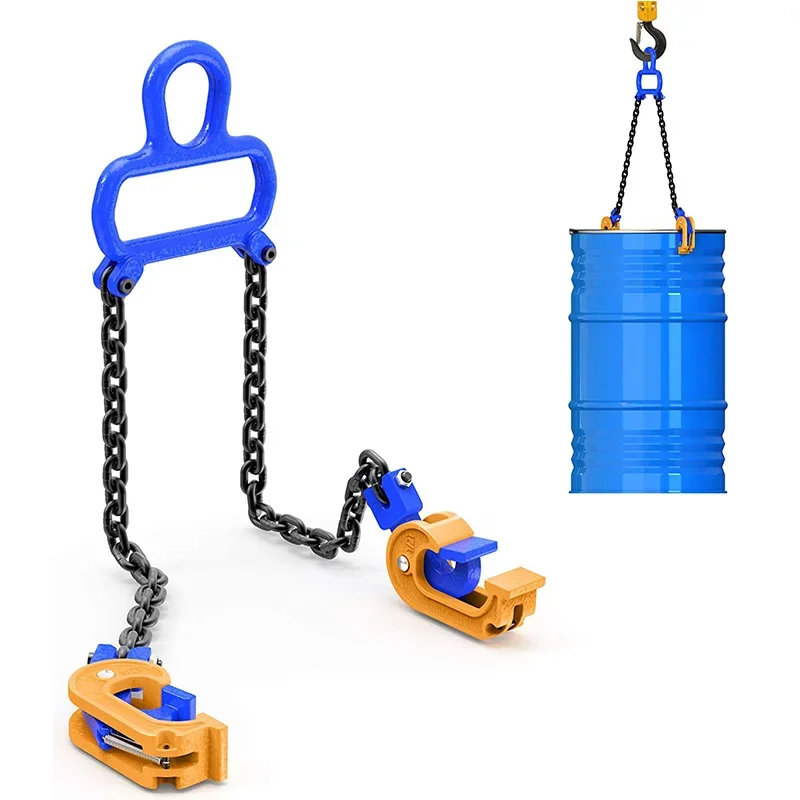 Lifting Chain Sling Clamps for Engine Hoist Lift 2000 lbs Capacity Carbon steel Chain Suitable for Plastic Metal Drums lifting tool