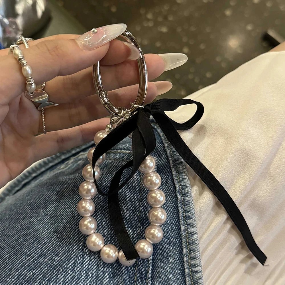 한국어 리본 Bowknot 슬리버 페르시 전화 매력 스트랩 Keycord 아이폰 카메라 가방 체인 펜던트 소녀 Jewely 교수형 코드 로프