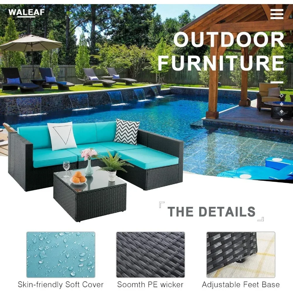 Outdoor Furniture Set of 5 Pieces Rattan Couch Dining Table outdoor sofa set,outdoor rattan furniture set
